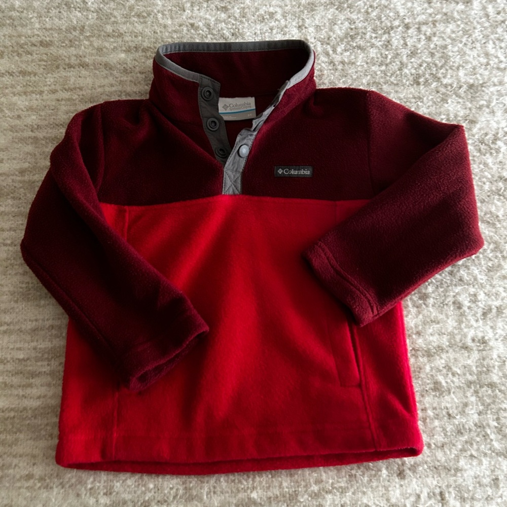Columbia Kids' Burgundy and Red Fleece Hoodie